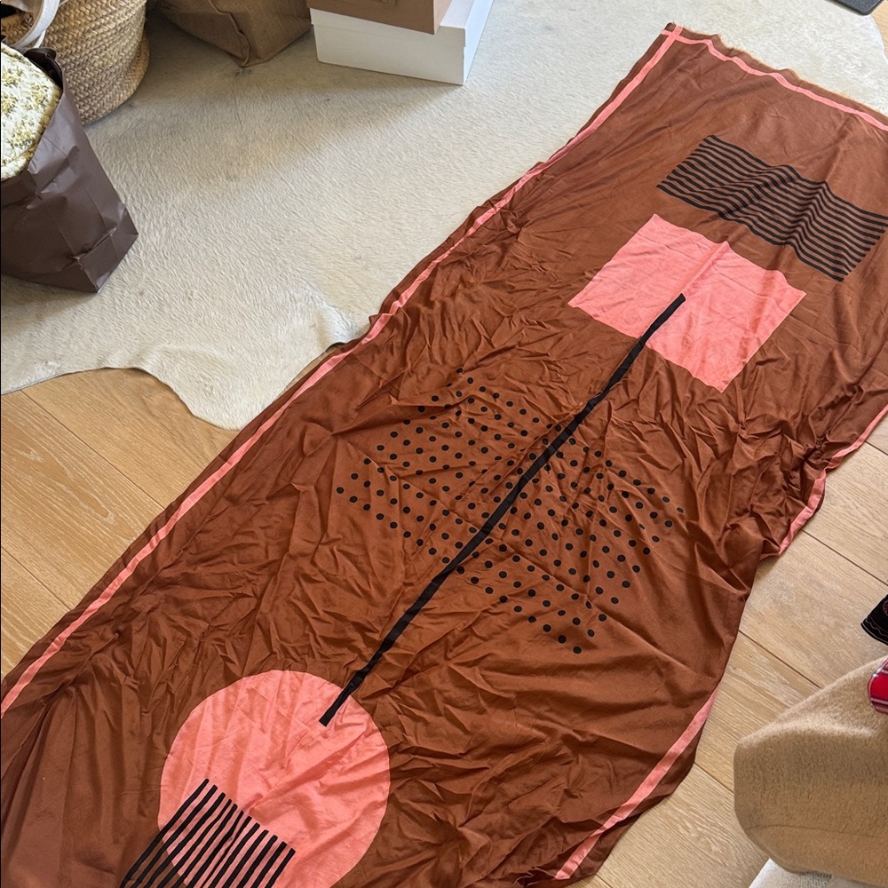 Block shop Brown and Pink Geometric Scarf